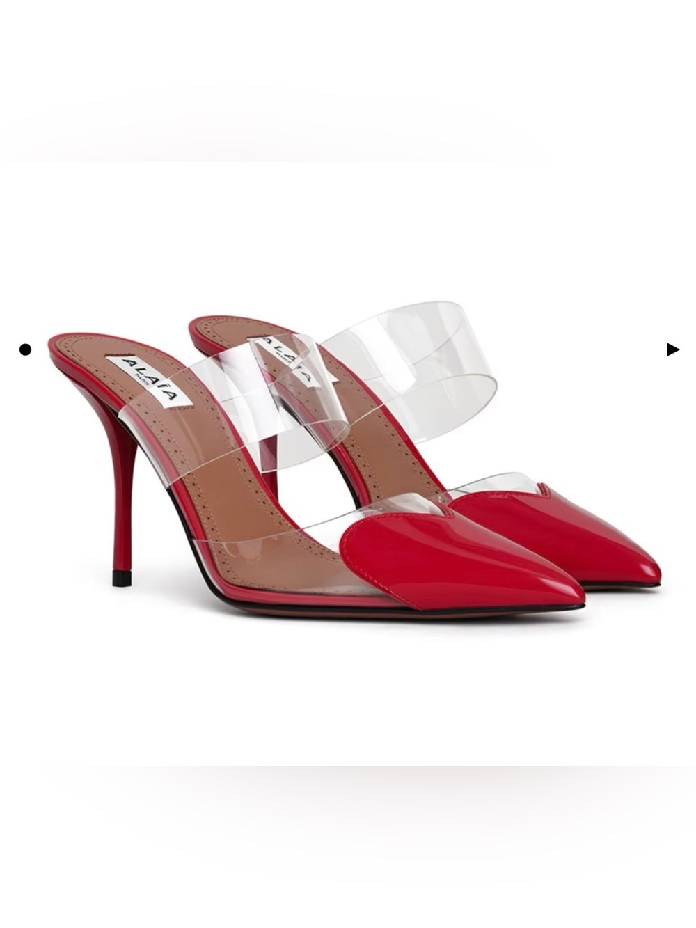 Alaïa Women's Red Cœur Patent Leather & PU Mules Shoes Size EU:37.5 US:7.5